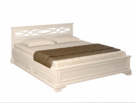 "Лира" белая кровать с ящиками
